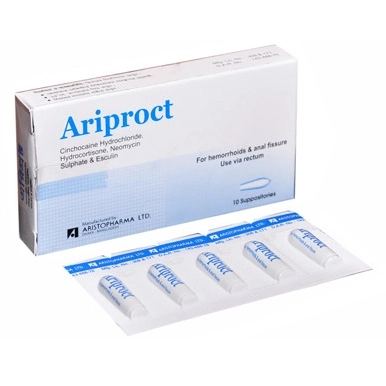 Ariproct Suppository 5 mg+5 mg+10 mg+10 mg
