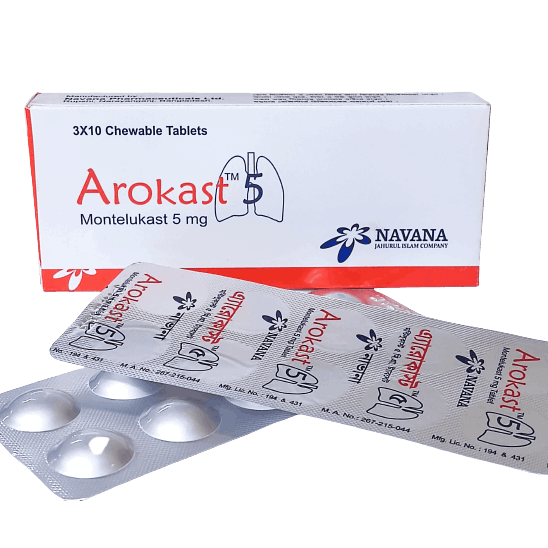 Arokast Chewable Tablet 5 mg