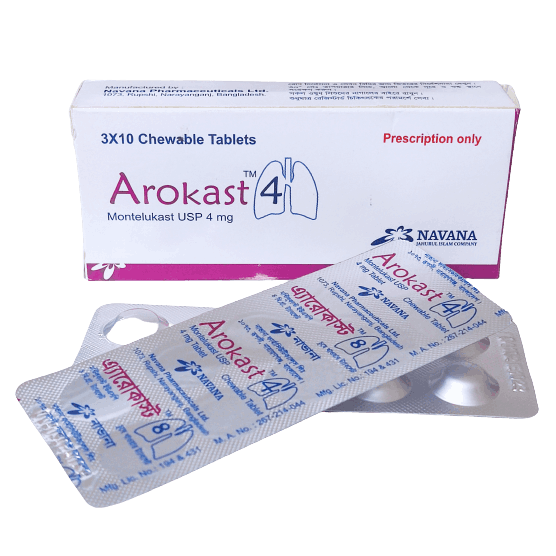 Arokast Chewable Tablet 4 mg