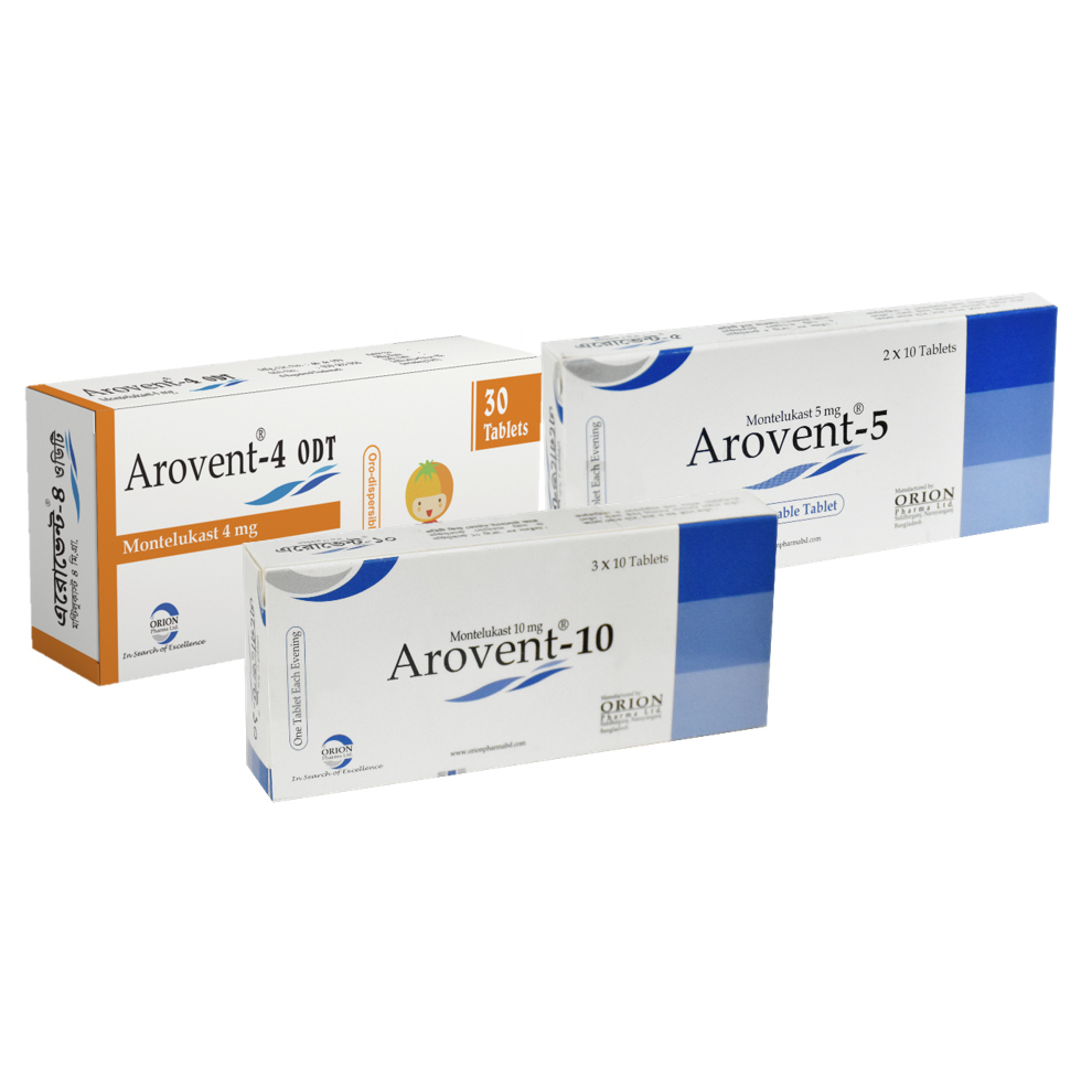 Arovent ODT Dispersible Tablet 4 mg