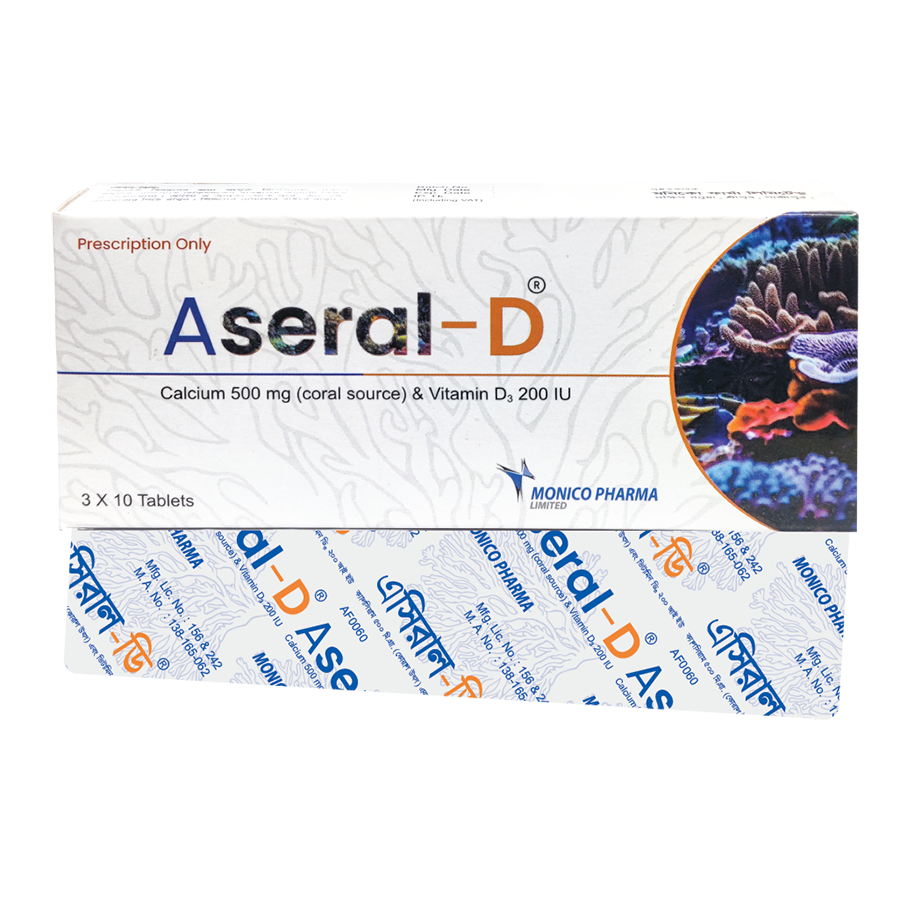 Aseral-D Tablet 500 mg+200 IU