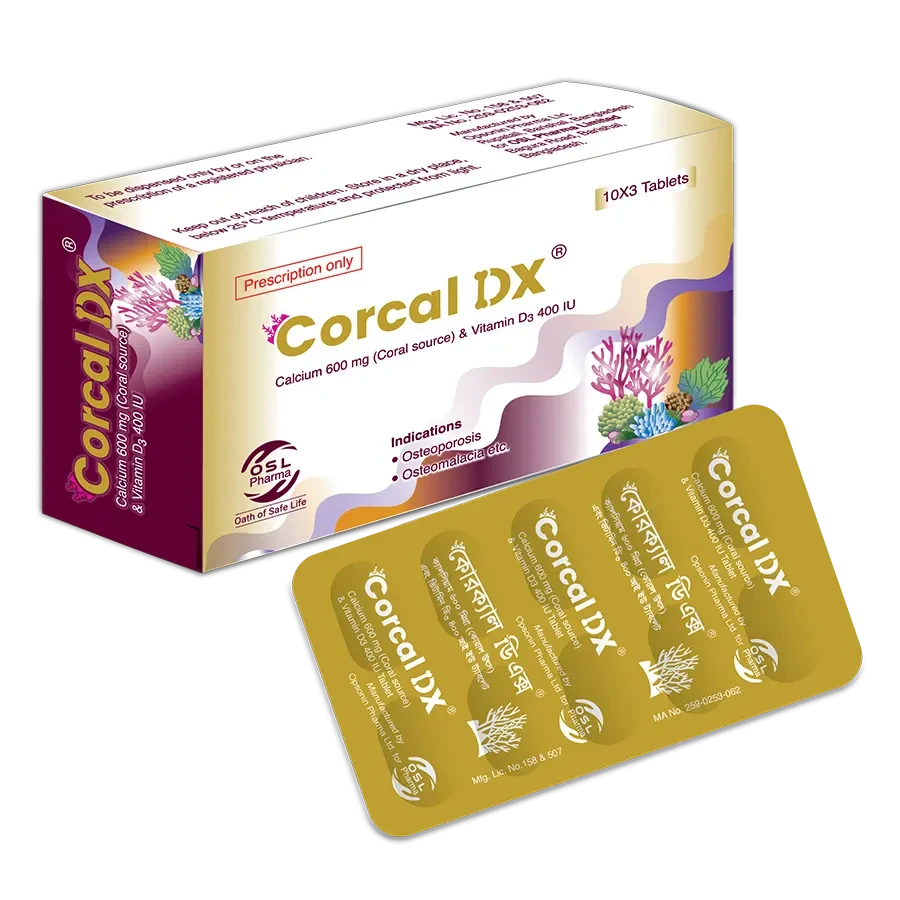 Corcal DX Tablet 600 mg+400 IU