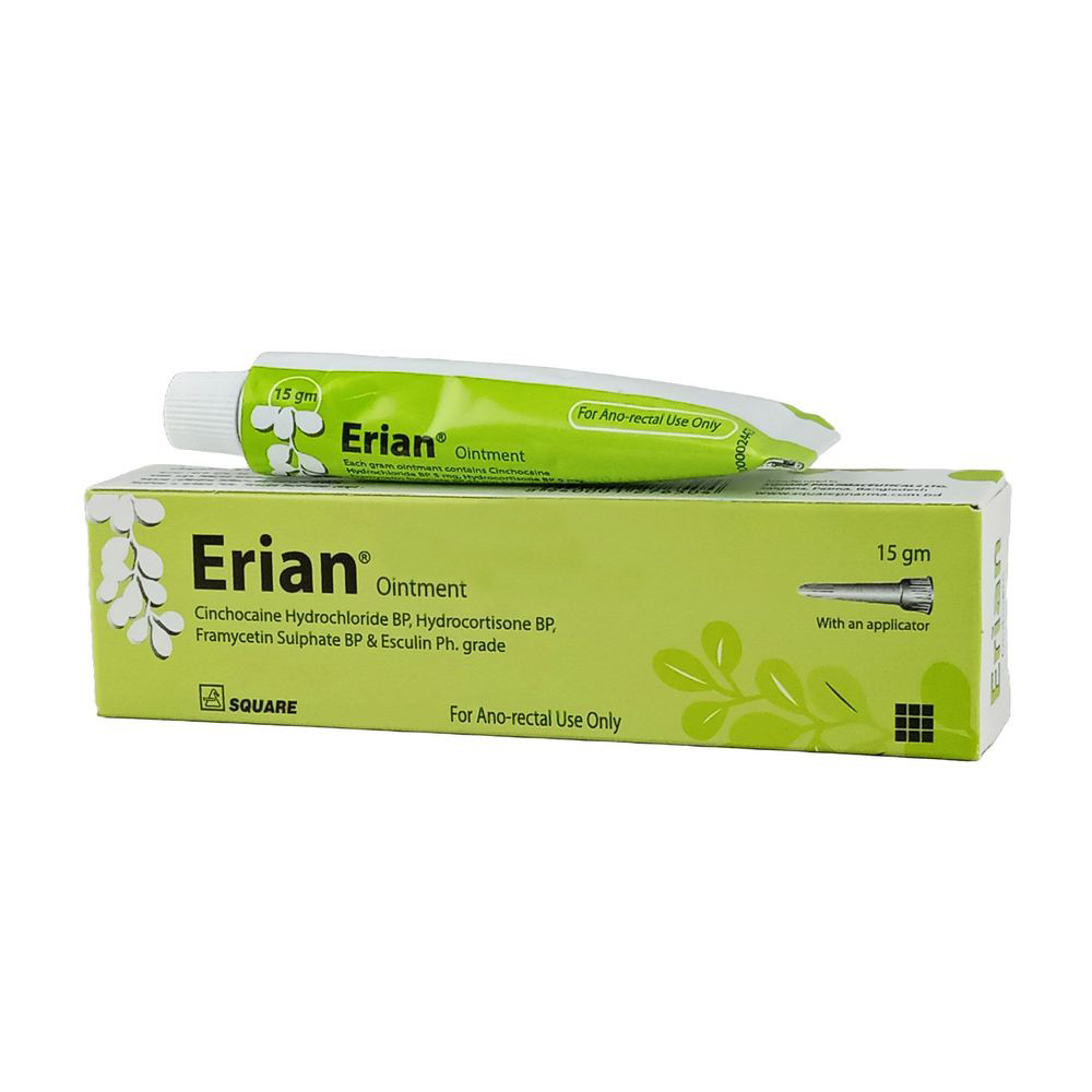 Erian Ointment (5 mg+5 mg+10.5 mg+10 mg)/gm