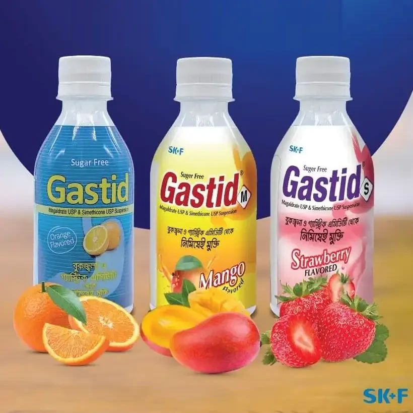 Gastid S (Strawberry Flavor) Oral Suspension (480 mg+20 mg)/5 ml