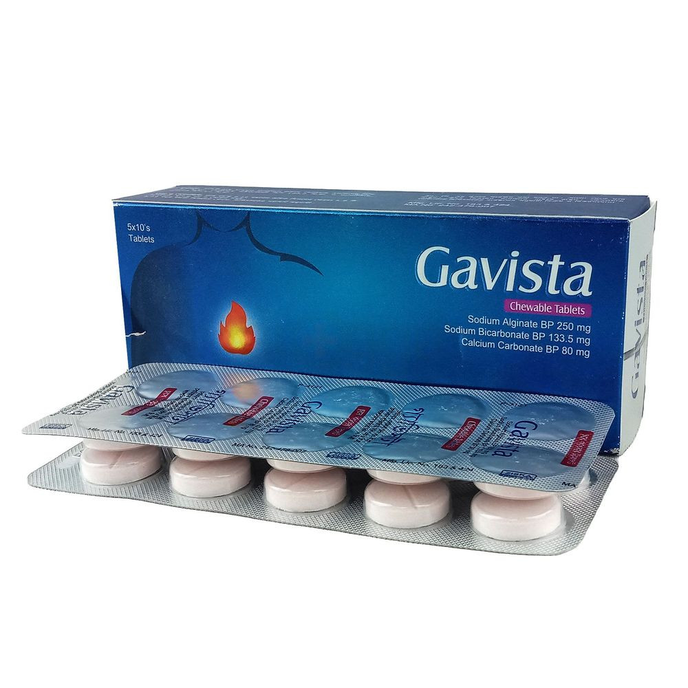 Gavista Chewable Tablet 250 mg+133.5 mg+80 mg