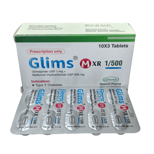 Glims M XR Tablet (Extended Release) 1 mg+500 mg