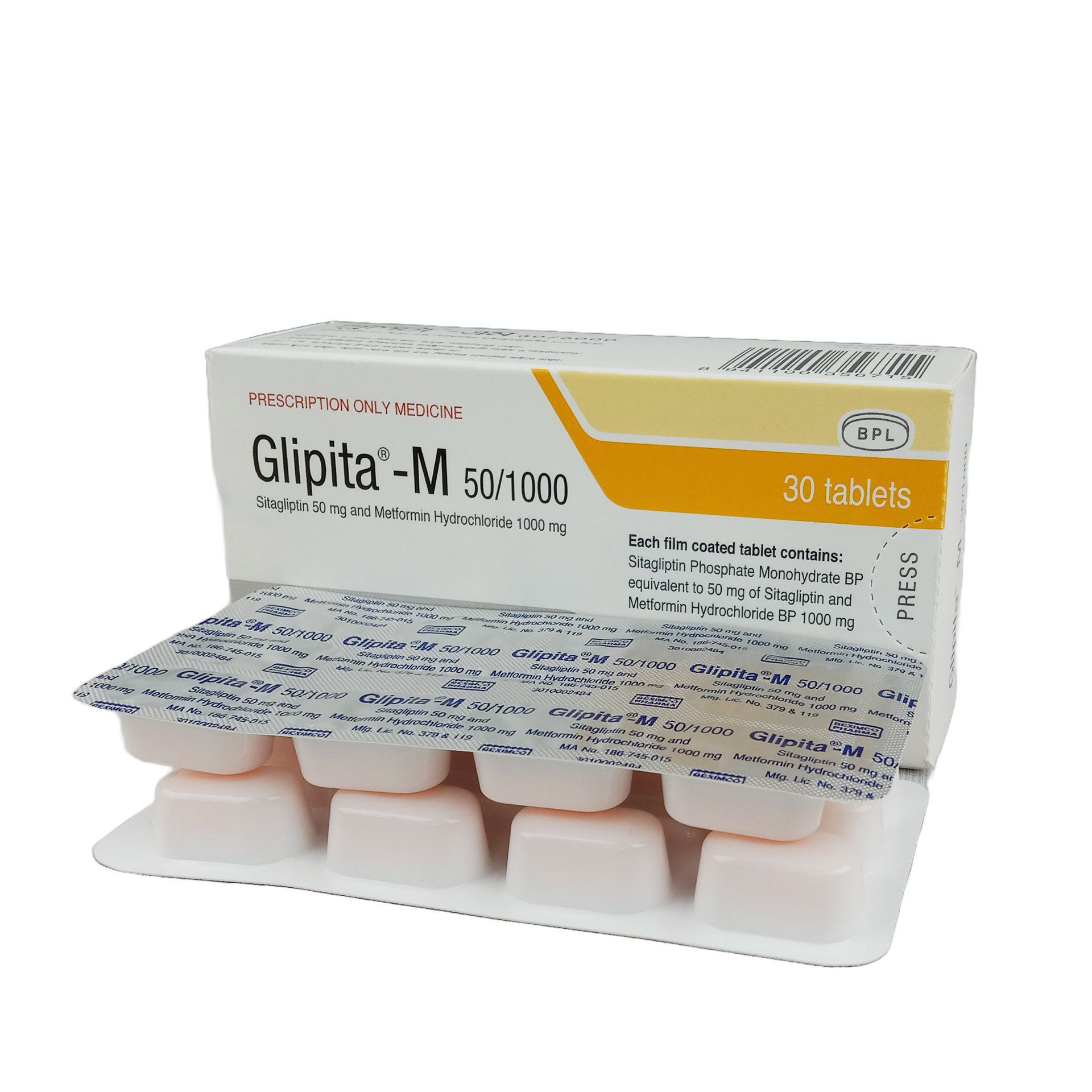 Glipita-M Tablet 50 mg+1000 mg