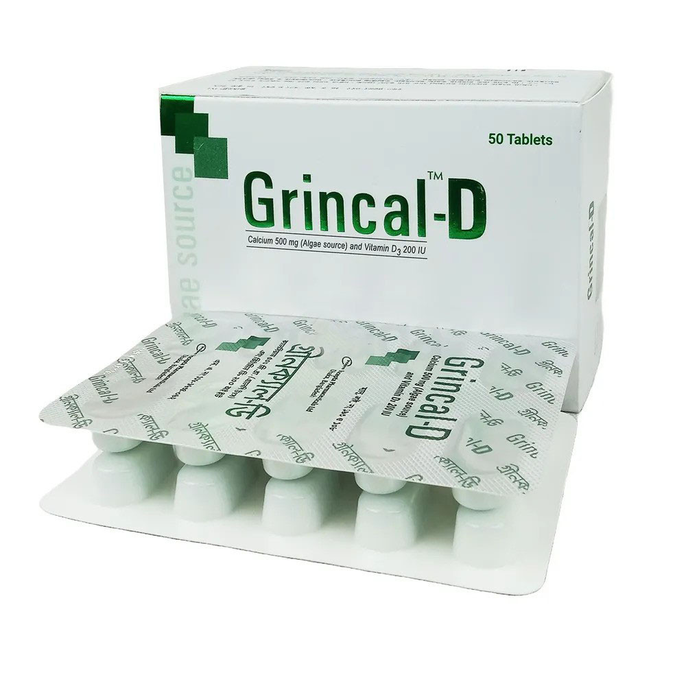 Grincal D Tablet 500 mg+200 IU