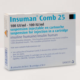 Insuman Comb SC Injection 25%+75% in 100 IU/ml