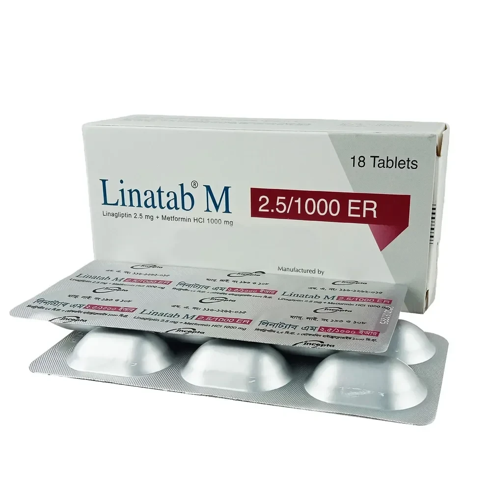 Linatab M ER Tablet (Extended Release) 2.5 mg+1000 mg