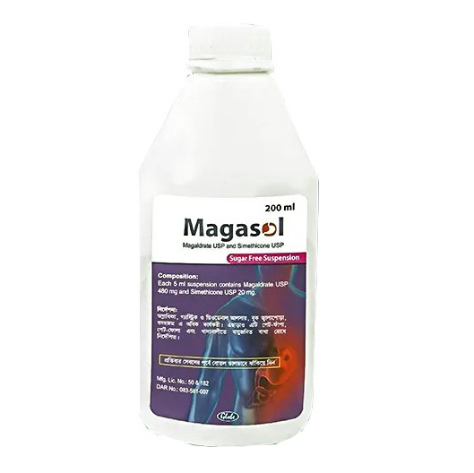 Magasol Oral Suspension (480 mg+20 mg)/5 ml