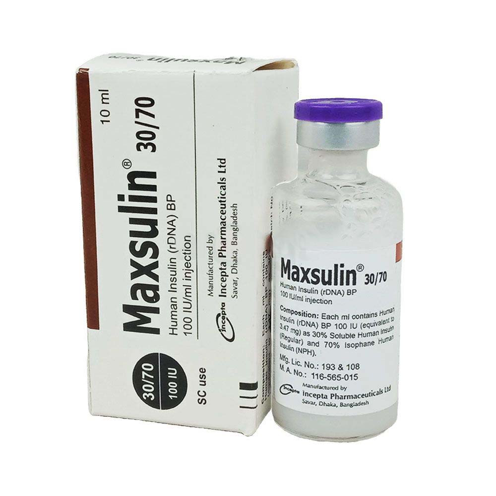 Maxsulin SC Injection 30%+70% in 100 IU/ml