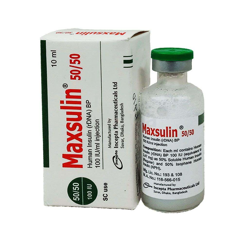 Maxsulin SC Injection 50%+50% in 100 IU/ml