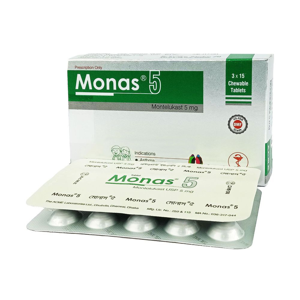 Monas Chewable Tablet 5 mg