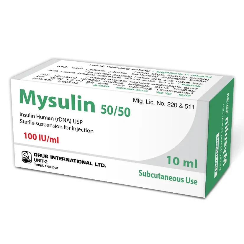 Mysulin SC Injection 50%+50% in 100 IU/ml