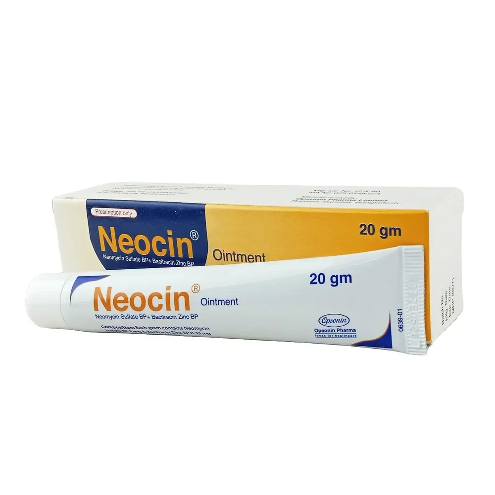 Neocin Ointment (5 mg+500 IU)/gm