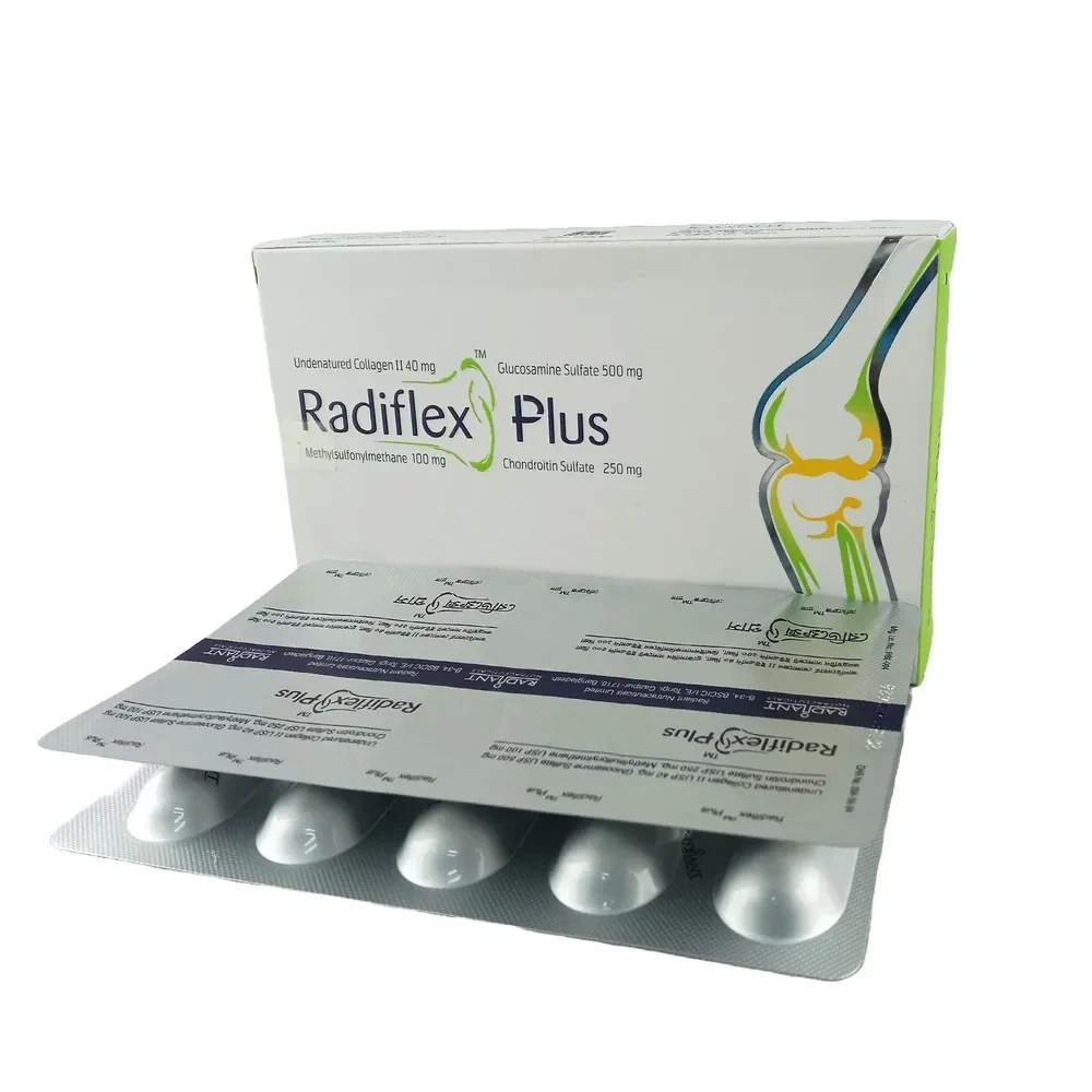 Radiflex Plus  - Undenatured Type II Collagen + Glucosamine sulfate + Chondroitin Sulfate + Methylsulfonylmethane