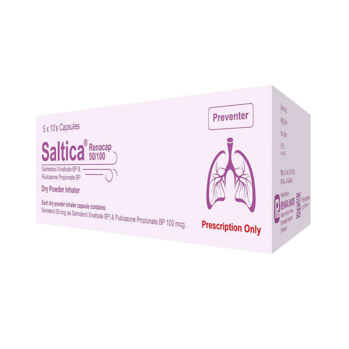 Saltica Dry Powder Inhalation Capsule (DPI) 50 mcg+100 mcg