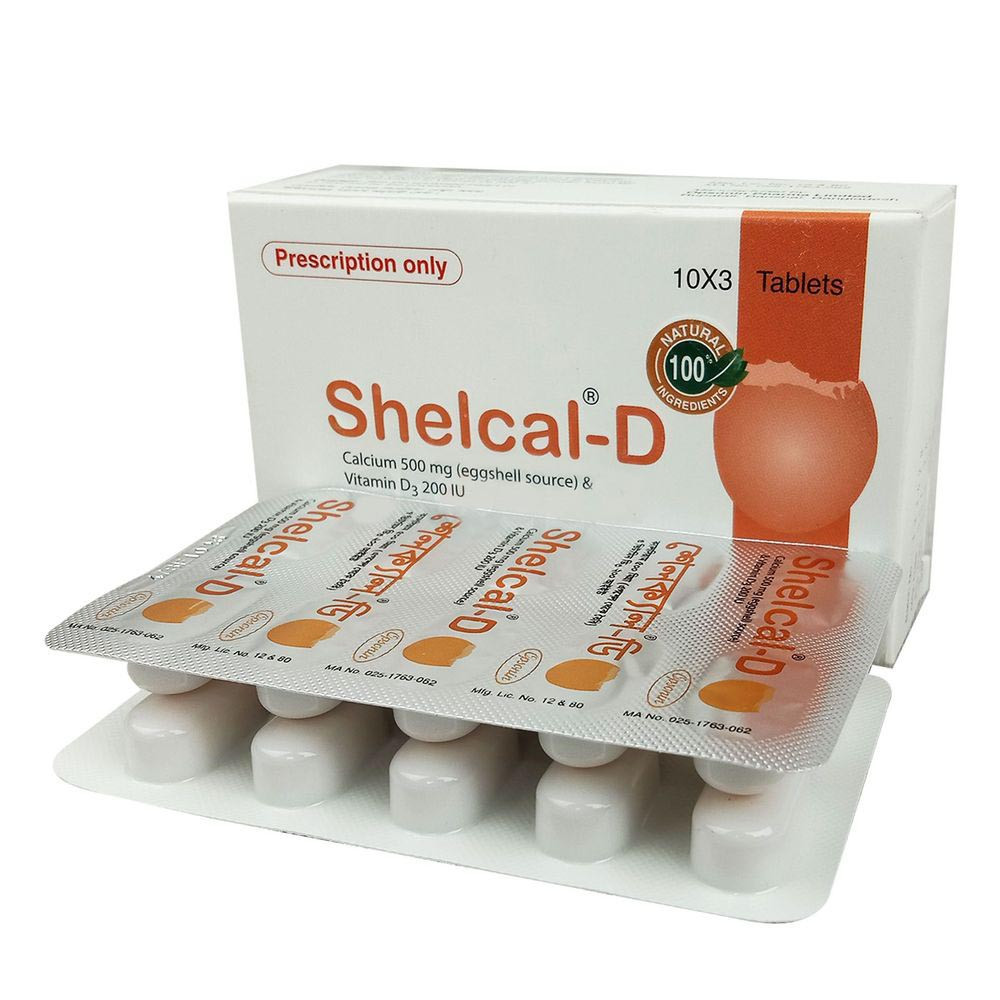 Shelcal-D Tablet 500 mg+200 IU