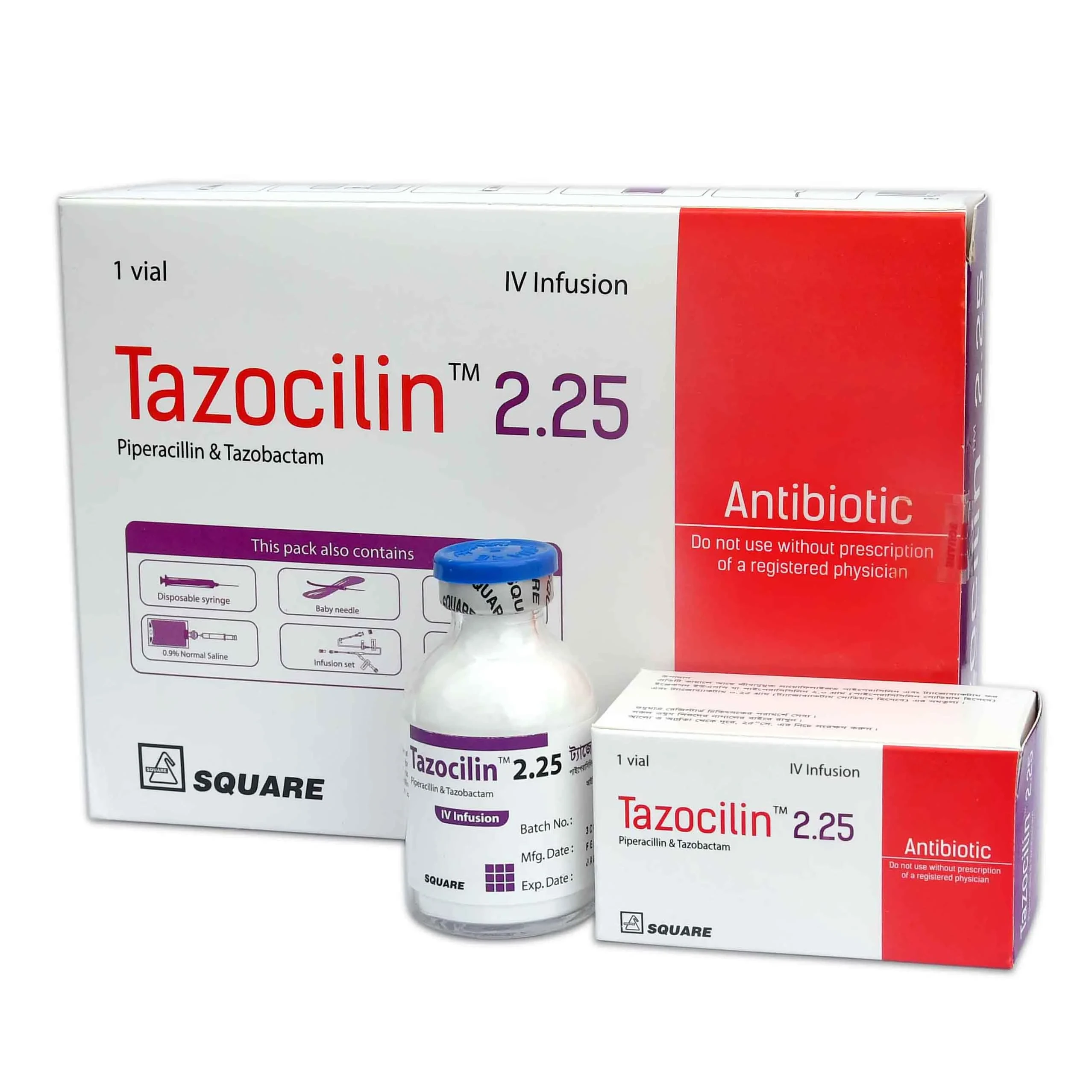 Tazocilin IV Infusion (2 gm+0.25 gm)/vial