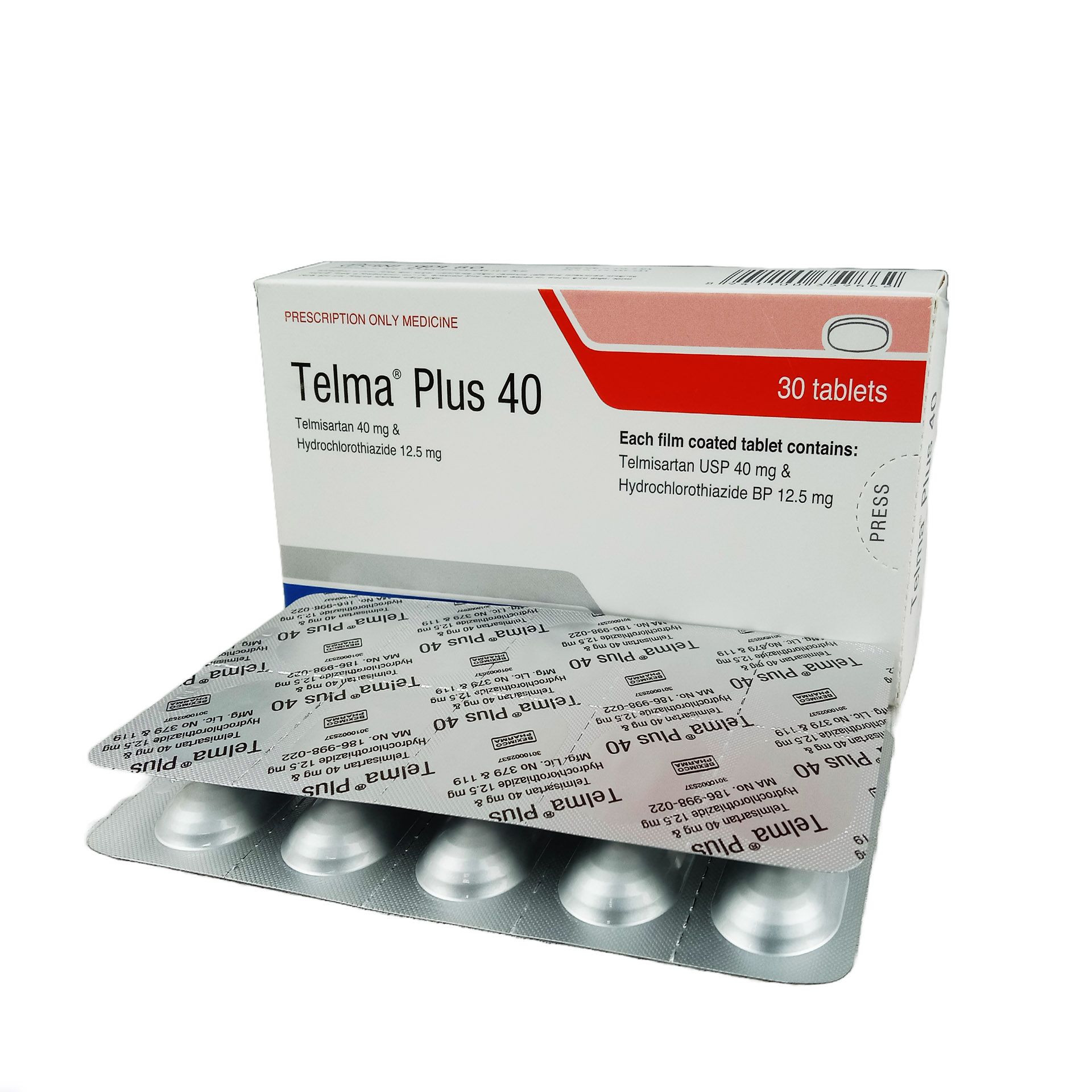 Telma Plus Tablet 40 mg+12.5 mg