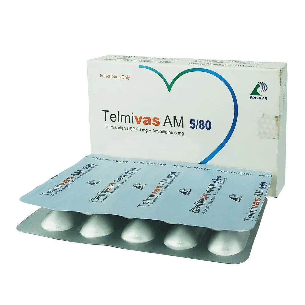 Telmivas AM Tablet 5 mg+80 mg