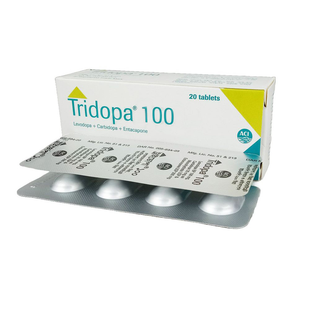 Tridopa Tablet 100 mg+25 mg+200 mg