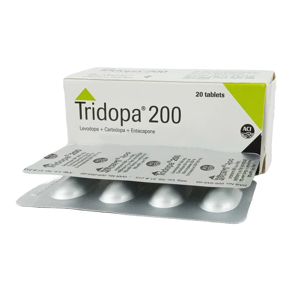 Tridopa Tablet 200 mg+50 mg+200 mg