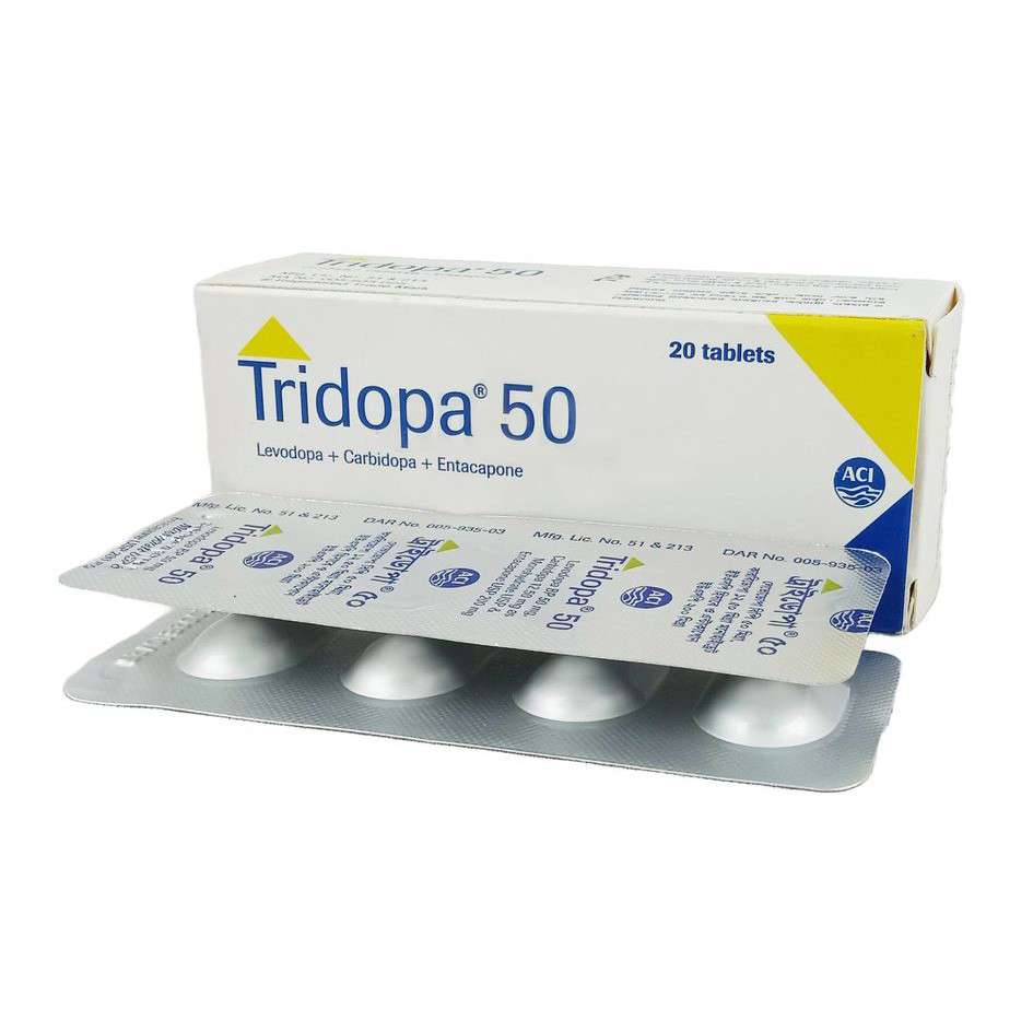 Tridopa Tablet 50 mg+12.5 mg +200 mg