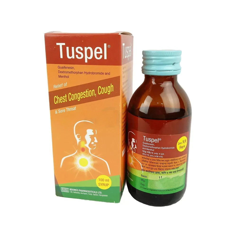 Tuspel Syrup (200 mg+15 mg+15 mg)/5 ml