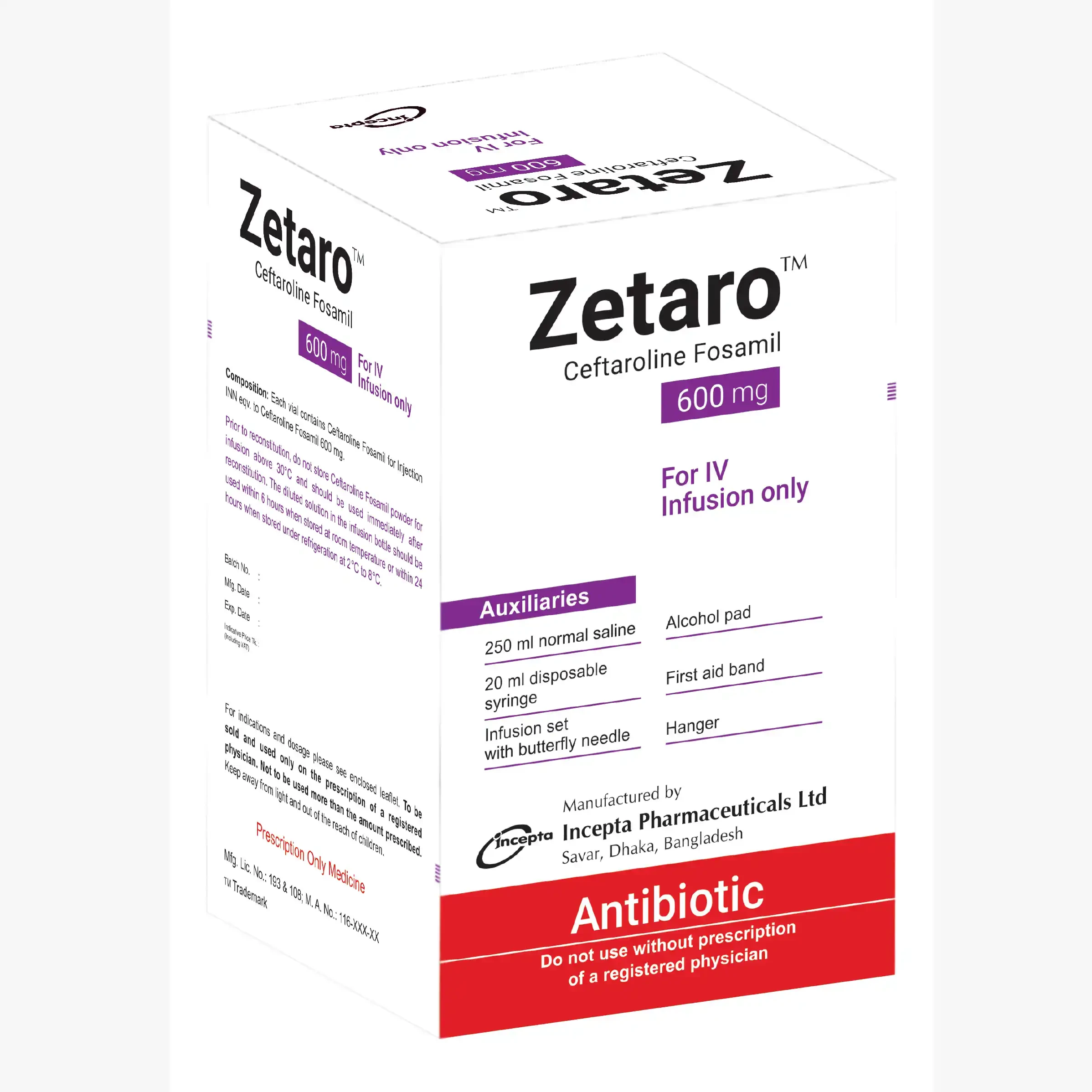 Zetaro IV Infusion 600 mg/vial