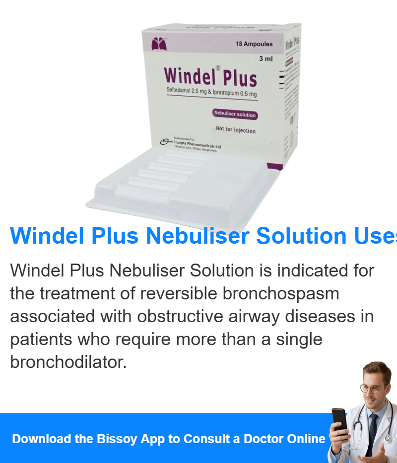 Windel Plus Nebuliser Solution (2.5 mg+500 mcg)/3 ml Uses, Dosage, Side ...