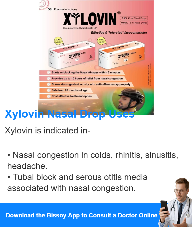Xylovin Nasal Drop 0.05% Uses, Dosage, Side Effects - Bissoy